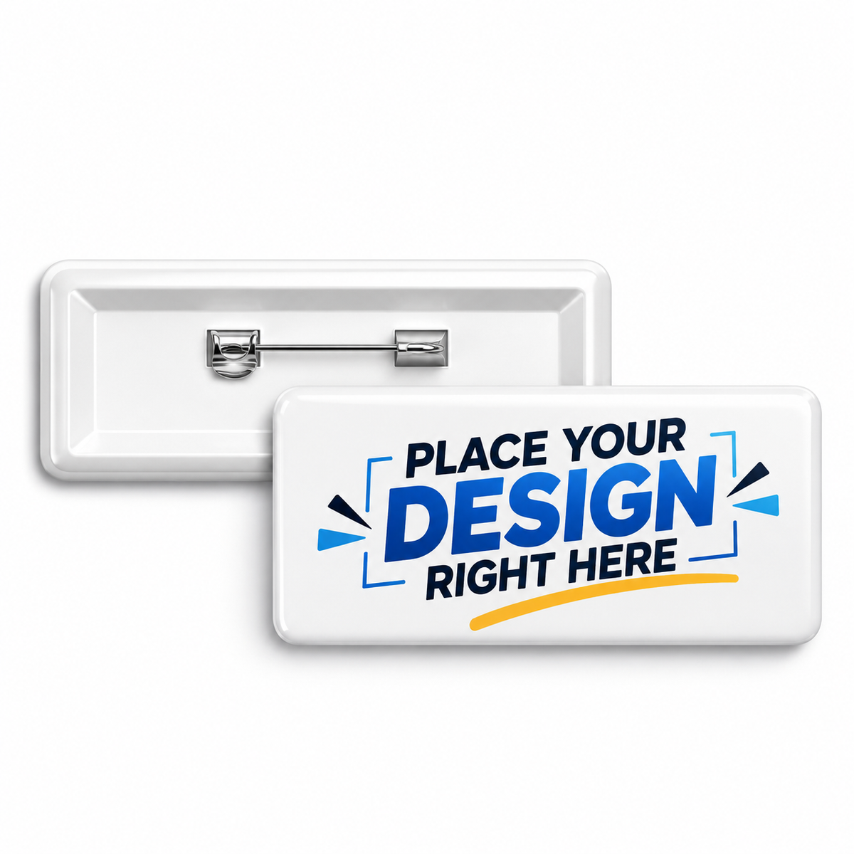 Butten Badge Square | Back Side Pin